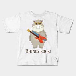 Rhinos Rock, Cute Funny Rhino Fan Lover Kids T-Shirt